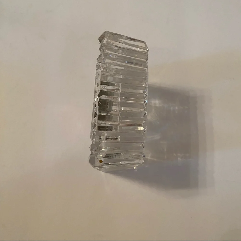 WATERFORD CRYSTAL CLOCK RECTANGLE QUARTZ BATTERY SIGNED IRELAND HOME DECOR